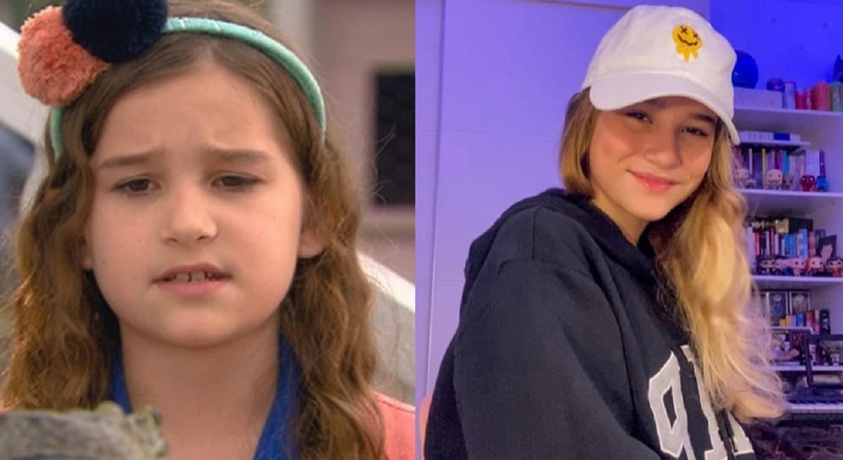 A atriz Duda Wendling aos 9 anos e atualmente, aos 15 A atriz Duda Wendling aos 9 anos e atualmente, aos 15