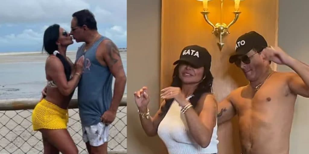 Vídeo de Gretchen só de calcinha e marido de cueca é divulgado e público surta: "Que delícia"