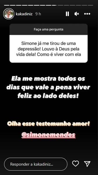 Kaká Diniz diz como é viver ao lado de Simone - Foto: Reprodução Kaká Diniz diz como é viver ao lado de Simone - Foto: Reprodução