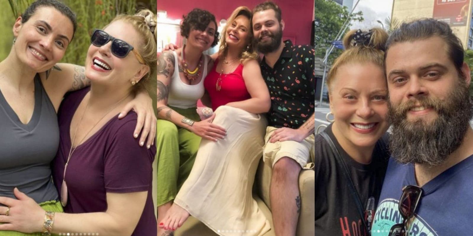 Vera Fischer e os filhos, Rafaela e Gabriel (Foto: Reprodução/Montagem/Intagram)