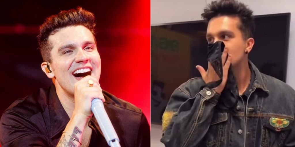 Luan Santana, noivo, ganha calcinha de mulher, cheira publicamente e assume: "Tá cheirosa"