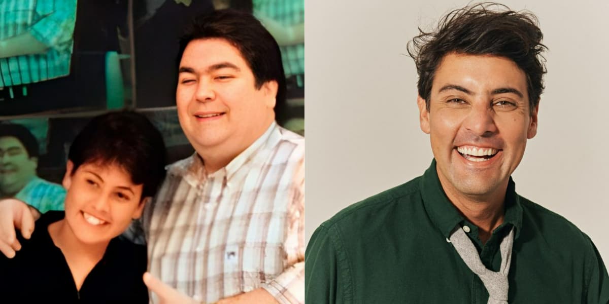 Bruno de Luca na infância no "Domingão do Faustão" e atualmente (Foto: Reprodução/TV Globo/Instagram)