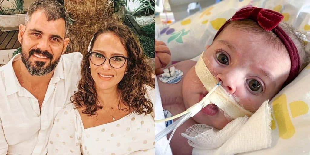 Esposa de Juliano Cazarré dá notícia comovente sobre a filha, de 4 meses, na UTI: “Agora”