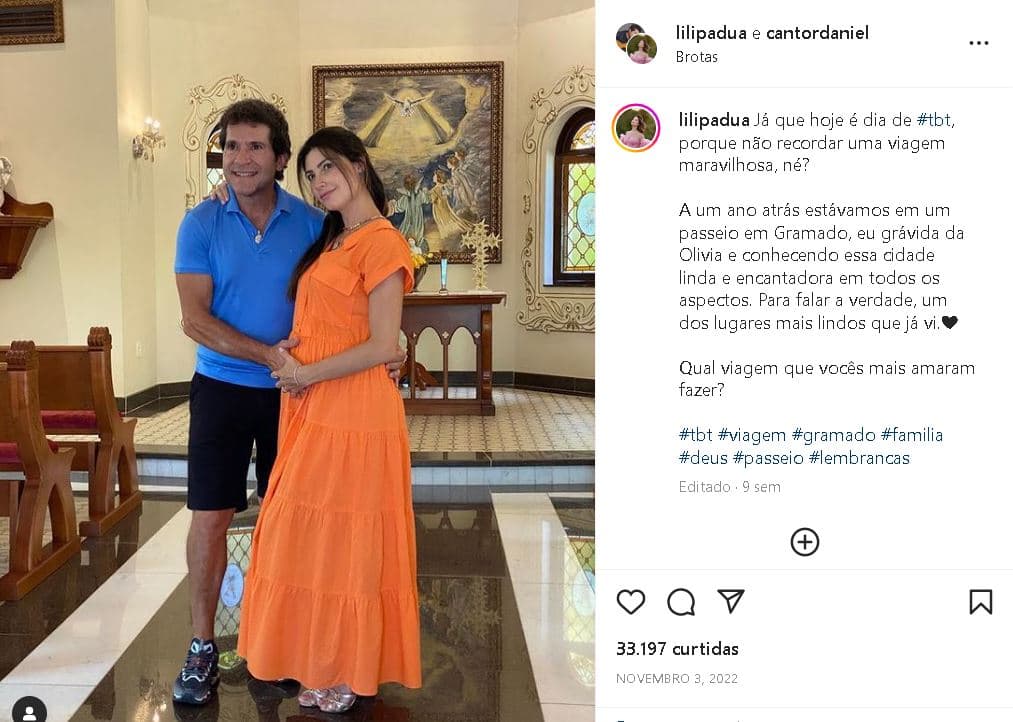 Nas redes sociais, o cantor Daniel expõe clique raríssimo ao lado do seu amor com quem é casado há anos e poucos sabem - Foto Reprodução Nas redes sociais, o cantor Daniel expõe clique raríssimo ao lado do seu amor com quem é casado há anos e poucos sabem - Foto Reprodução