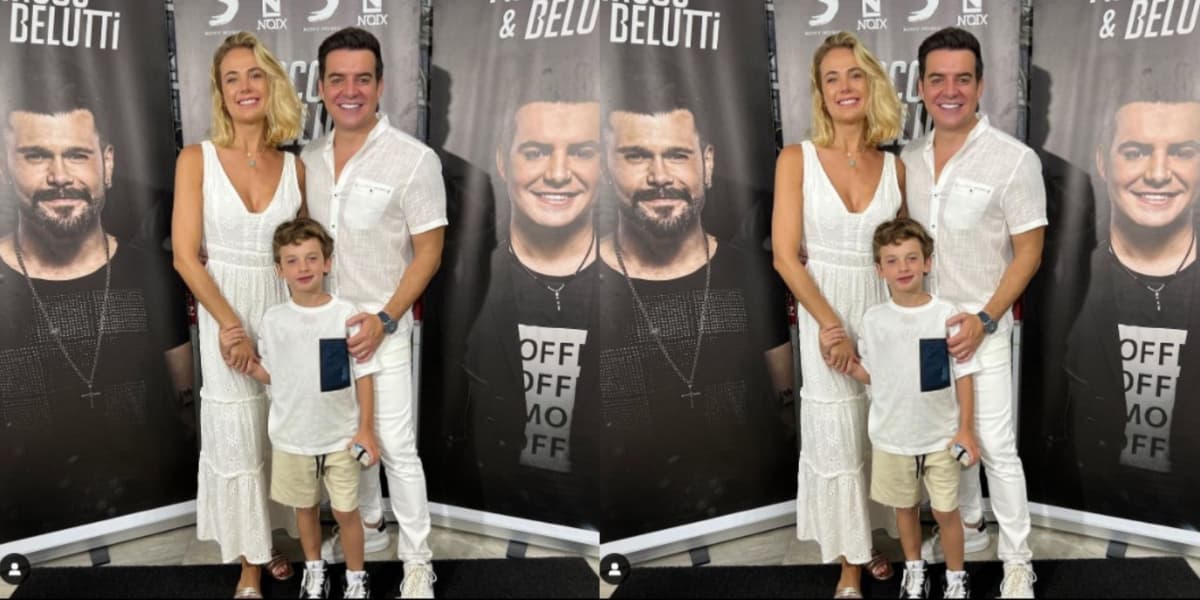 O cantor Belutti ao lado da esposa e do filho do casal - Foto: Reprodução/Instagram O cantor Belutti ao lado da esposa e do filho do casal - Foto: Reprodução/Instagram