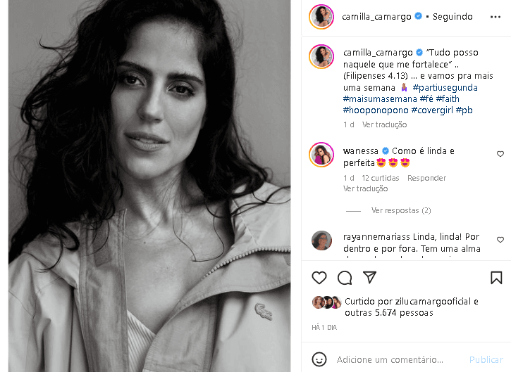 Camilla Camargo acabou ganhando elogios de Wanessa (Foto: Reprodução/ Instagram) Camilla Camargo acabou ganhando elogios de Wanessa (Foto: Reprodução/ Instagram)