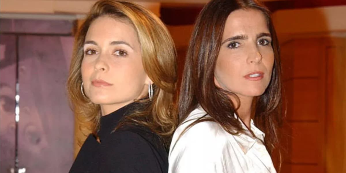 Cláudia Abreu e Malu Mader viveram as rivais Laura e Maria Clara em 'Celebridade' — Foto: TV Globo Cláudia Abreu e Malu Mader viveram as rivais Laura e Maria Clara em 'Celebridade' — Foto: TV Globo