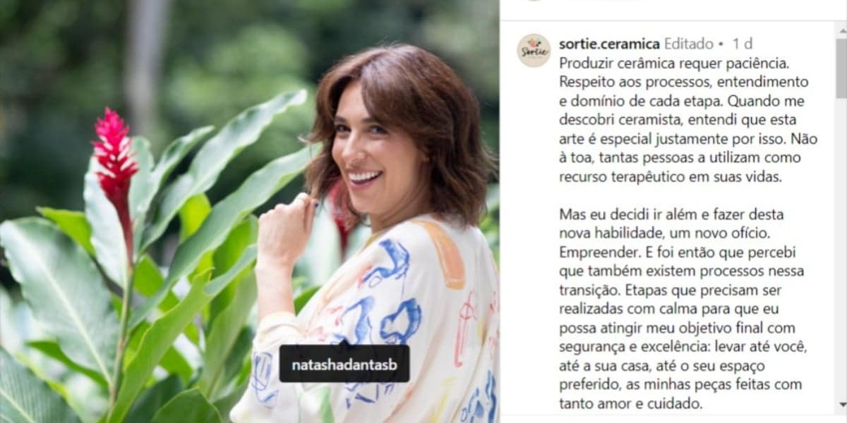Natasha Dantas fez publicação nas redes sociais (Foto: Reprodução/Instagram) Natasha Dantas fez publicação nas redes sociais (Foto: Reprodução/Instagram)