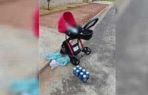 Bebê de 5 meses foi abandonado ao lado do corpo da mãe, em Aparecida de Goiânia (Foto: Reprodução / Polícia Militar) Bebê de 5 meses foi abandonado ao lado do corpo da mãe, em Aparecida de Goiânia (Foto: Reprodução / Polícia Militar)