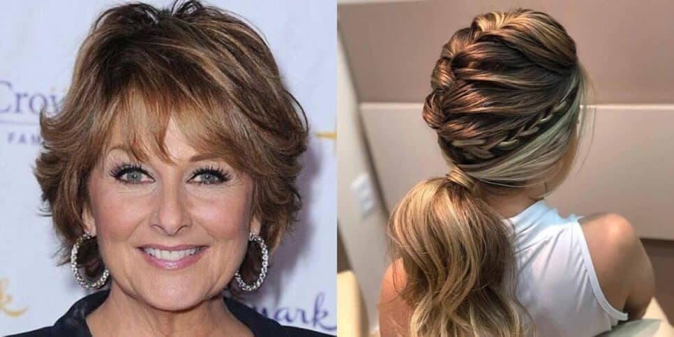 Corte de cabelo em camadas e cabelo de cavalo ajudam a disfarçar as rugas (Reprodução: Montagem TV Foco) Corte de cabelo em camadas e cabelo de cavalo ajudam a disfarçar as rugas (Reprodução: Montagem TV Foco)