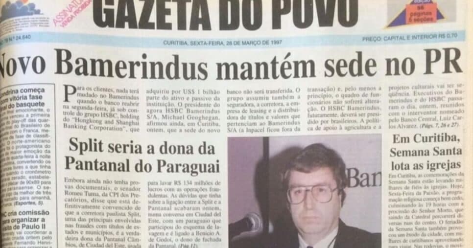 Notícia divulgada sobre a compra do Bamerindus pelo HSBC (Foto Reprodução/Internet) Notícia divulgada sobre a compra do Bamerindus pelo HSBC (Foto Reprodução/Internet)