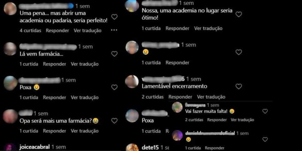 Comentários dos consumidores sobre os fechamentos das unidades da Americanas (Foto Reprodução/Montagem/Lennita/Tv Foco/Instagram)