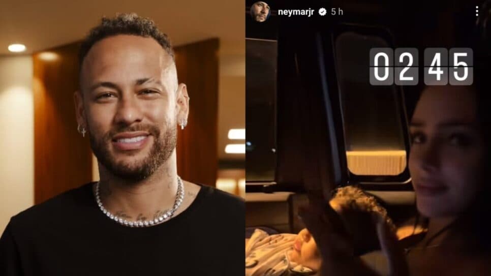 Apesar das polêmicas, o ídolo de Santos posta Storie em carro, na madrugada, ao lado de Bruna (Fotos: Reprodução/ Instagram/ Montagem) Apesar das polêmicas, o ídolo de Santos posta Storie em carro, na madrugada, ao lado de Bruna (Fotos: Reprodução/ Instagram/ Montagem)