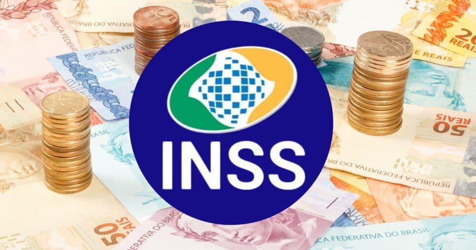 Notas de Real e logo do INSS (Fotos: Reproduções / Internet/ Canva)