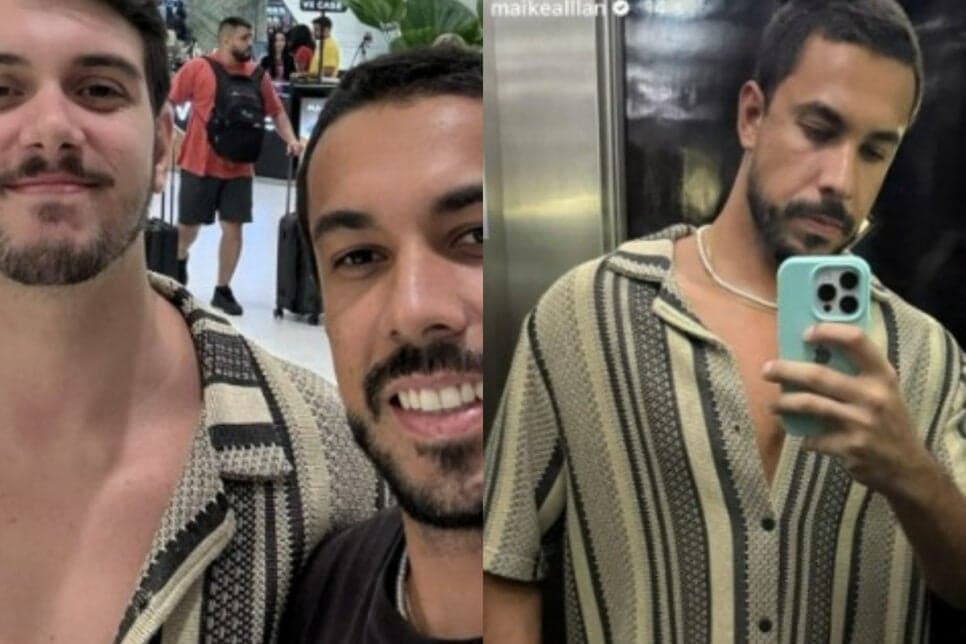 Maike vê rumores de romance gay surgir (Foto: Reprodução/Montagem) Maike vê rumores de romance gay surgir (Foto: Reprodução/Montagem)