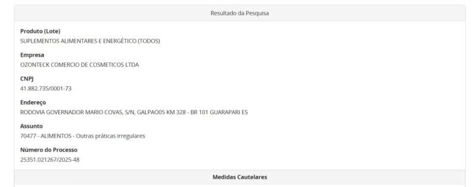 Resolução da ANVISA contra a OZONTECK, parte 1 (Foto Reprodução/ANVISA) Resolução da ANVISA contra a OZONTECK, parte 1 (Foto Reprodução/ANVISA)