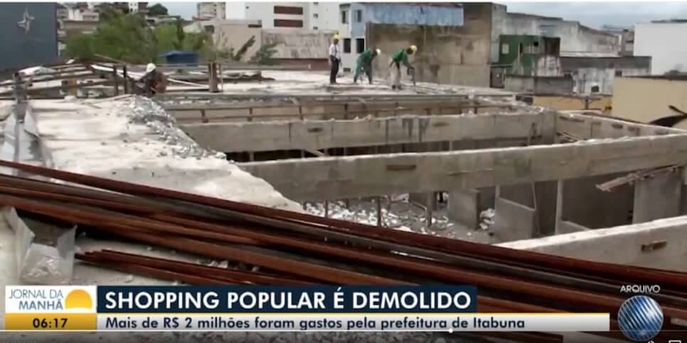 Demolição de Shopping Popular (Foto: Reprodução / Globo) Demolição de Shopping Popular (Foto: Reprodução / Globo)