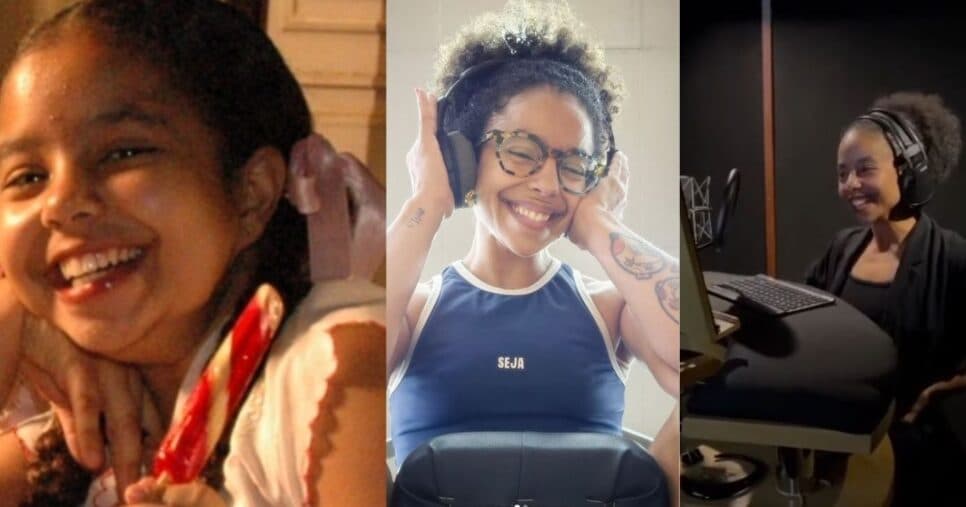 Pamela em Alma Gêmea/ Atualmente (Foto Reprodução/Montagem/Globo/Instagram@eupampam) Pamela em Alma Gêmea/ Atualmente (Foto Reprodução/Montagem/Globo/Instagram@eupampam)