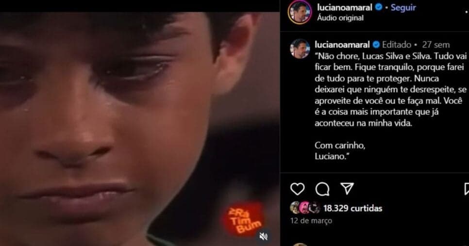 Alfinetada de Luciano Amaral nas redes sociais (Foto Reprodução/Instagram/@lucianoamaral) Alfinetada de Luciano Amaral nas redes sociais (Foto Reprodução/Instagram/@lucianoamaral)