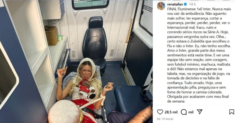Renata Fan faz publicação sobre o Inter - Foto: Instagram