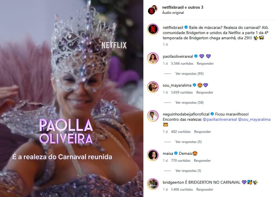 Paolla Oliveira em ação no streaming (Foto: Reprodução / Instagram Netflix)

