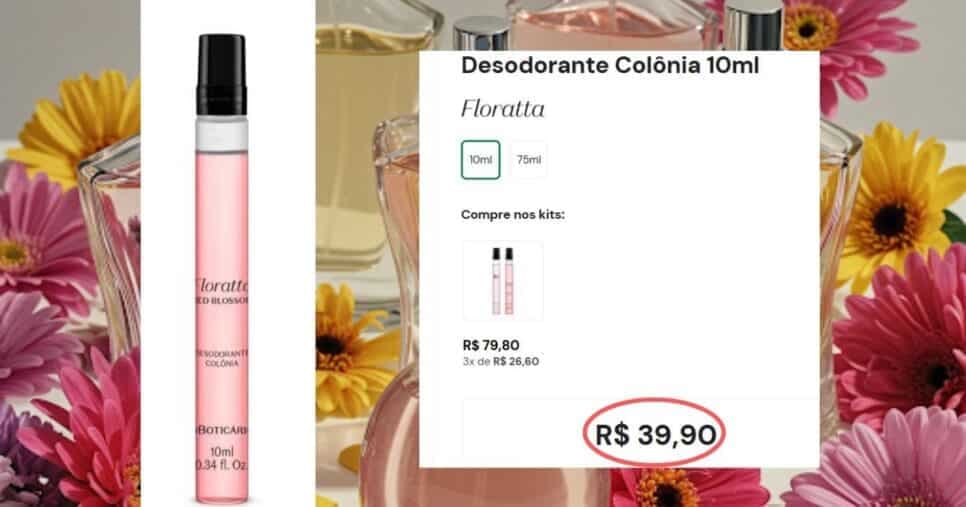 Floratta Red Blossom (10 ml) (Foto Reprodução/Montagem/Lennita/Boticário/TV Foco) Floratta Red Blossom (10 ml) (Foto Reprodução/Montagem/Lennita/Boticário/TV Foco)