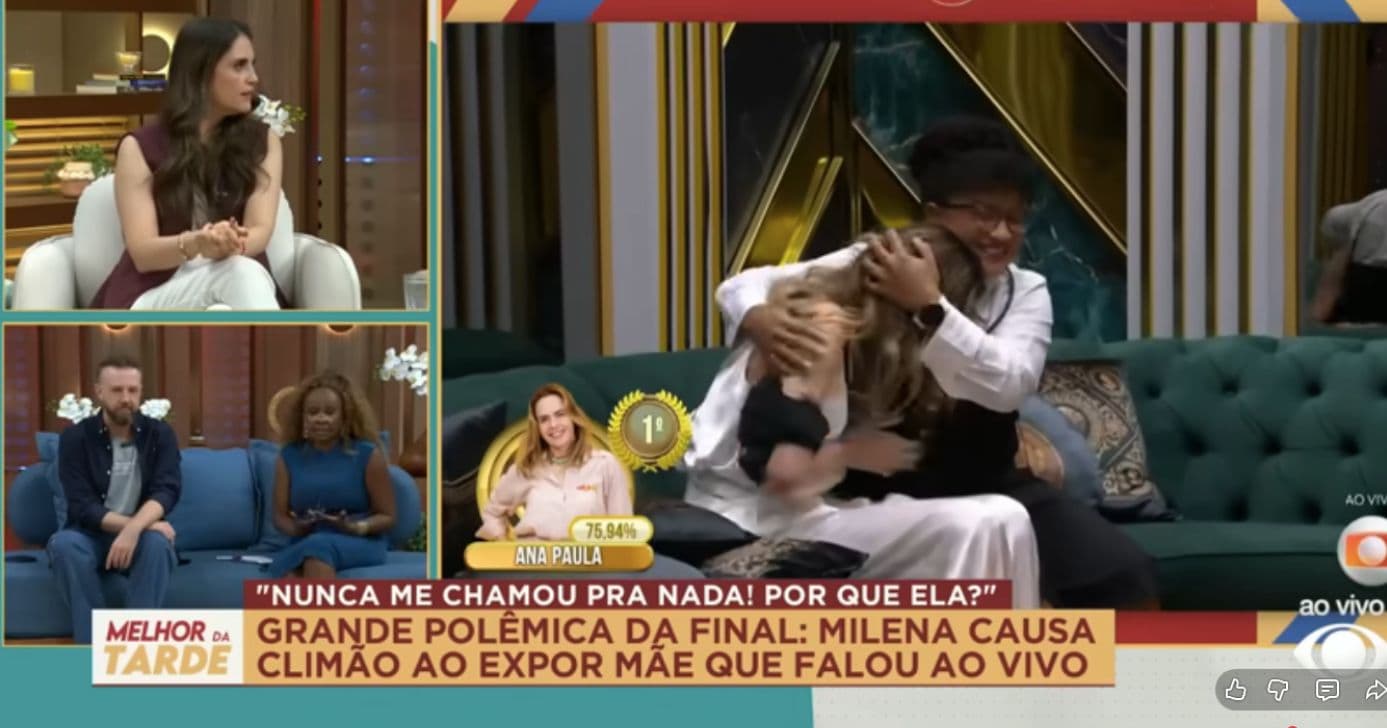 Chirs Flores fala sobre Milena no Melhor da Tarde (Fotos: Reproduções / Band / Globo)