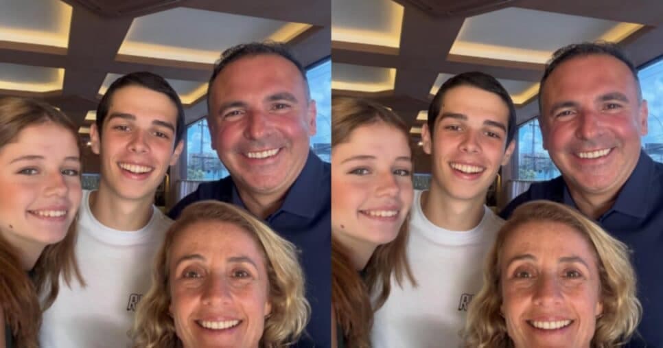 Reinaldo Gottino, Simone Chimenti e os filhos (Foto: Reprodução/Internet)