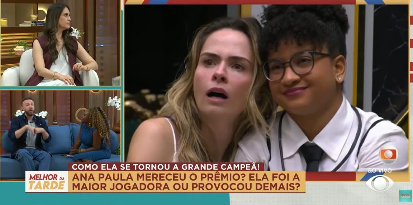 Apresentadores do Melhor da Tarde falam sobre vitória de Ana Paula no BBB26 (Foto: Reprodução / Band)