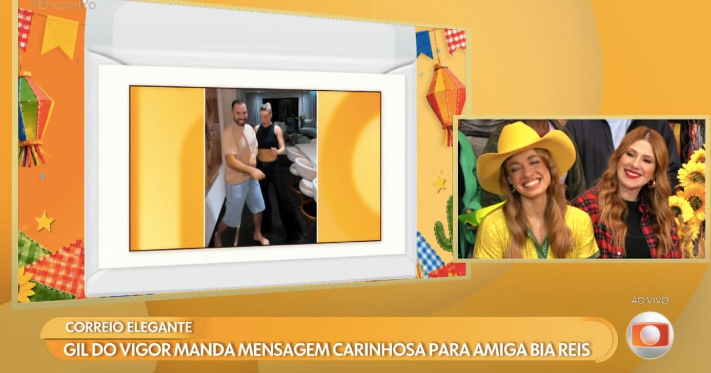 Patrícia Poeta fica surpresa com revelação de Beatriz Reis envolvendo GIl do Vigor (Foto: Reprodução / Globo)