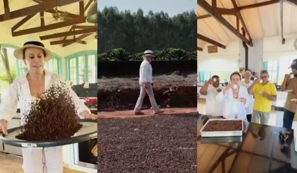 Ana Maria Braga mostra o cafezal em sua fazenda (Foto: Reprodução/ Globo) Ana Maria Braga mostra o cafezal em sua fazenda (Foto: Reprodução/ Globo)
