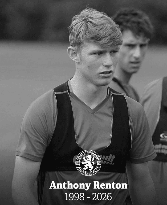 Middlesbrough FC homenageou Anthony Renton (Foto: Reprodução / Instagram)

