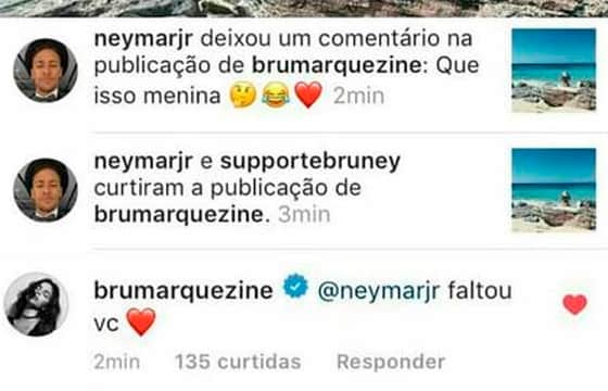 Ciúmes? Neymar comenta topless de Bruna Marquezine em praia (Foto: Reprodução) Ciúmes? Neymar comenta topless de Bruna Marquezine em praia (Foto: Reprodução)