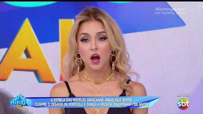 Angelique Boyer no "Domingo Legal" (Foto: Reprodução/Twitter) Angelique Boyer no "Domingo Legal" (Foto: Reprodução/Twitter)