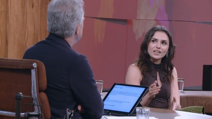 Monica Iozzi e Pedro Bial (Foto: Reprodução/Globo) Monica Iozzi e Pedro Bial (Foto: Reprodução/Globo)