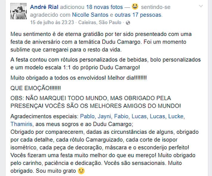 Dudu Camargo vira tema de festa (Foto: Reprodução) Dudu Camargo vira tema de festa (Foto: Reprodução)