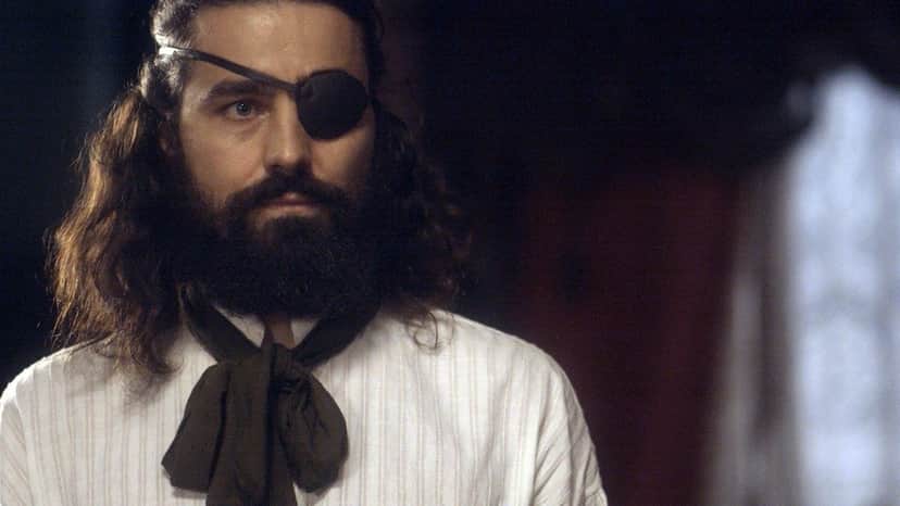 Ferdinando em cena da novela de Novo Mundo com um tapa olho Ferdinando em cena da novela de Novo Mundo com um tapa olho