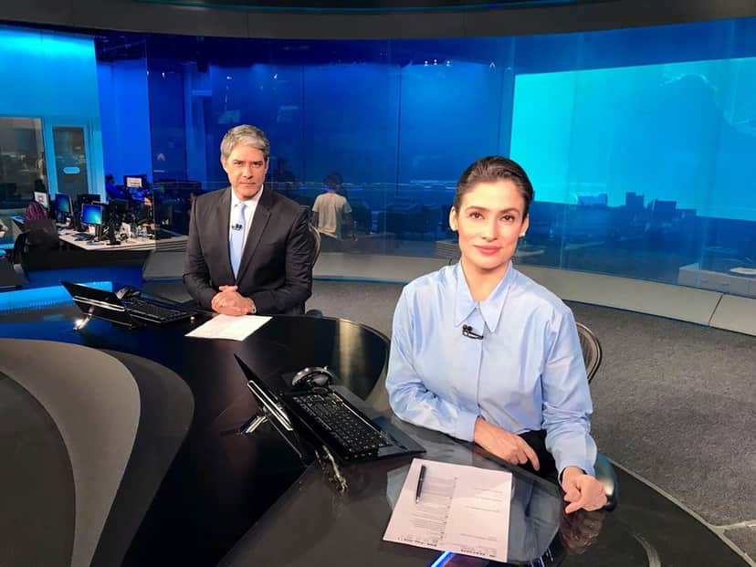 Renata Vasconcellos comandou Jornal Nacional doente (Foto Globo) Renata Vasconcellos comandou Jornal Nacional doente (Foto Globo)