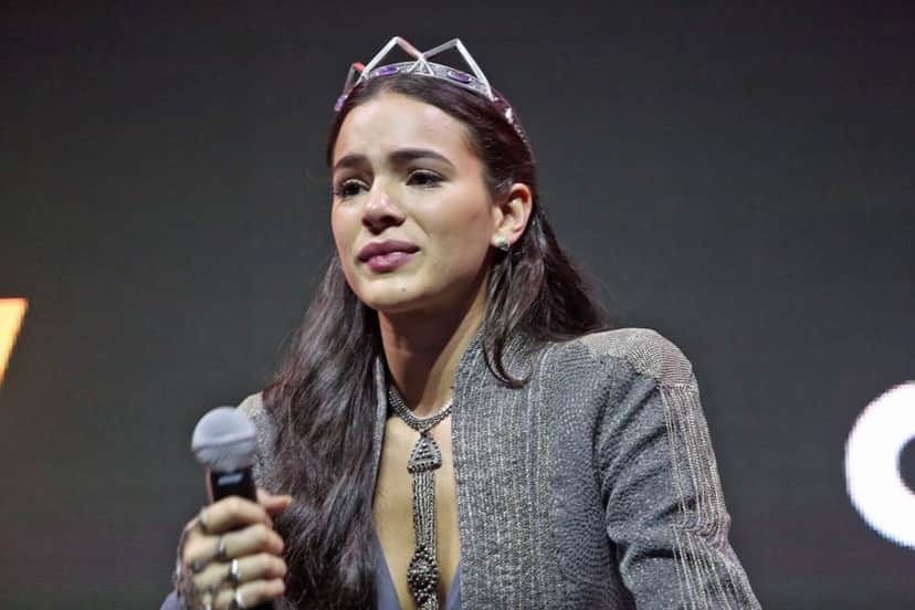 Bruna na coletiva de Deus Salve o Rei (Foto: Divulgação) Bruna na coletiva de Deus Salve o Rei (Foto: Divulgação)
