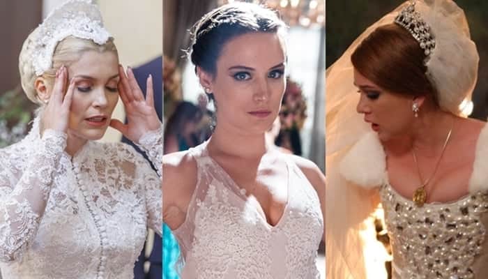 Flávia Alessandra, Bianca Bin e Marina Ruy Barbosa: mocinhas tiveram casamento desfeito no altar (Foto: Globo/Artur Meninea/Raquel Cunha/Inácio Moraes) Flávia Alessandra, Bianca Bin e Marina Ruy Barbosa: mocinhas tiveram casamento desfeito no altar (Foto: Globo/Artur Meninea/Raquel Cunha/Inácio Moraes)