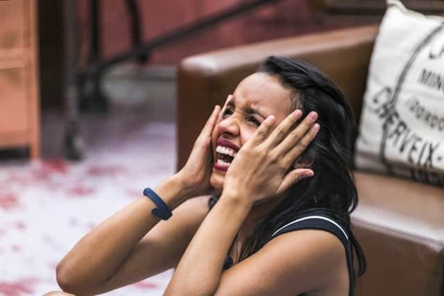 Gleici ao descobrir que não foi eliminada no BBB18 (Foto: Globo/Paulo Belote) Gleici ao descobrir que não foi eliminada no BBB18 (Foto: Globo/Paulo Belote)