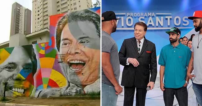 Silvio Santos recebeu grafiteiros em seu programa Silvio Santos recebeu grafiteiros em seu programa
