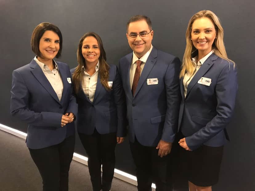 A equipe responsável pela transmissão de Rússia x Arábia Saudita contou com mulher na narração (Foto: Divulgação/FoxSports) A equipe responsável pela transmissão de Rússia x Arábia Saudita contou com mulher na narração (Foto: Divulgação/FoxSports)