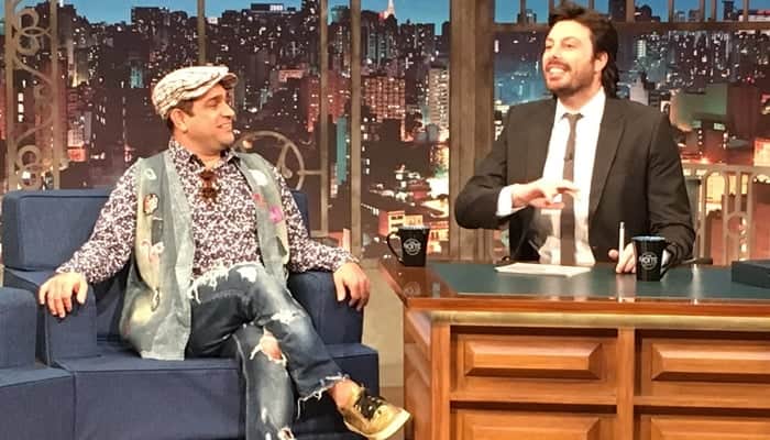 Evandro Santo é entrevistado por Danilo Gentili no The Noite (Foto: Divulgação/SBT) Evandro Santo é entrevistado por Danilo Gentili no The Noite (Foto: Divulgação/SBT)