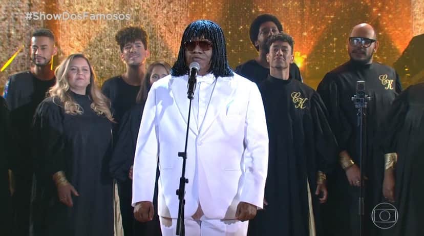 Tiago Abravanel imitou Milton Nascimento na final do Show dos Famosos (Foto: Reprodução/Globo) Tiago Abravanel imitou Milton Nascimento na final do Show dos Famosos (Foto: Reprodução/Globo)