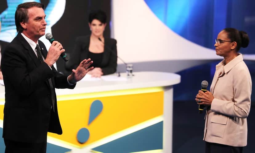 Jair Bolsonaro (PSL) e Marina Silva (Rede) (Foto: Reprodução) Jair Bolsonaro (PSL) e Marina Silva (Rede) (Foto: Reprodução)