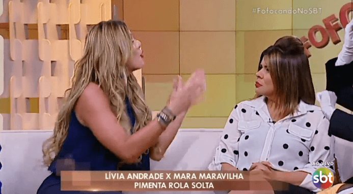 Briga de Mara com Lívia vem de longe (Foto: Reprodução/SBT) Briga de Mara com Lívia vem de longe (Foto: Reprodução/SBT)