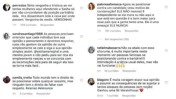 Mulheres defendem Sasha Meneghel de ataques (Foto: Divulgação) Mulheres defendem Sasha Meneghel de ataques (Foto: Divulgação)