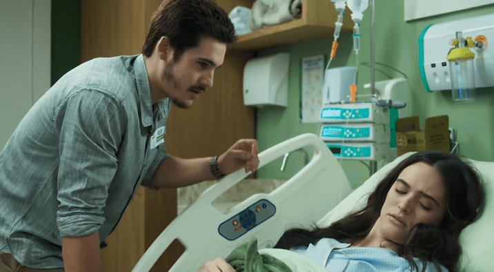 Nicolas Prates e Juliana Paiva em O Tempo Não Para, novela das sete da Globo. (Foto: Reprodução) Nicolas Prates e Juliana Paiva em O Tempo Não Para, novela das sete da Globo. (Foto: Reprodução)