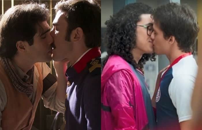 Beijos entre homens em Orgulho e Paixão e Malhação - Vidas Brasileiras (Foto: Reprodução/Globo/Montagem/TV Foco) Beijos entre homens em Orgulho e Paixão e Malhação - Vidas Brasileiras (Foto: Reprodução/Globo/Montagem/TV Foco)